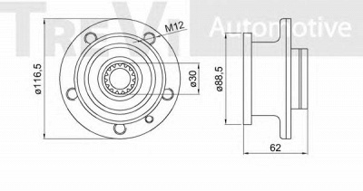 TREVI AUTOMOTIVE wb1730 -  Комплект подшипника ступицы колеса